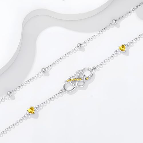 Image of Anklet for Women 925 Sterling Silver Double Infinity Ankle Bracelet Waterproof Summer Jewelry Anniversary Birthday Gifts for Her