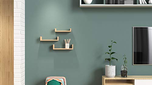 Image of Wall Shelves for Living Room Wall Mounted Book Shelf, Hanging Shelf for Room, Wall and Home Decor Items | Storage Organizer U Shape Corner Wall Shelf | Set of 3 (Urban Teak)