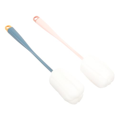 IWOWHERO 2 Pcs Cup Brush Bottle Sponge Brush Feeding Bottle Brush Water Bottle Scrubbing Brush Bottle Washer Cleaning Scrubber Long Handle Cleaning Brush Water Bottle Brush Pp