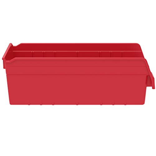 Akro-Mils 30088 Plastic Nesting Shelfmax Storage Bin Box, (18-Inch X 8-Inch X 6-Inch), Red, (8-Pack) #TOP1