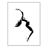 BMGKYAGL Modern ballerina silhouette print art poster, ballerina home decor(50x70cm/Frameless)