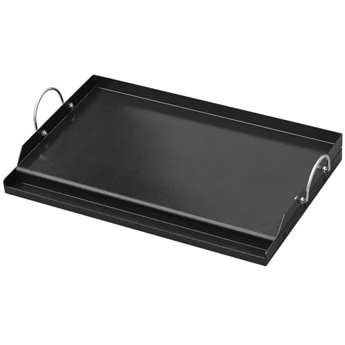 Onlyfire 63.5 x 41 cm Grande Plaque Plancha pour Barbecue à Gaz et Charbon - Plaque de Cuisson en Céramique Antiadhésive pour BBQ - Plancha Universelle avec Poignée