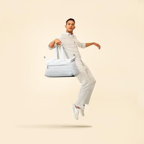 Image of Assembly Premium Duffle Bag for Men and Women | Large Weekender Bag (45 Liters) | with Attachable Shoulder Strap | Sky Blue | Float