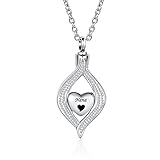 LuxglitterLin Teardrop Eye of My Heart Crystal Cremation Urn Necklace for Nana Ashes Holder Memorial