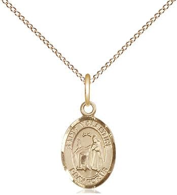 14kt Gold Filled St Valentine of Rome Pendant on a 18 inch Gold Filled Light Curb Chain.