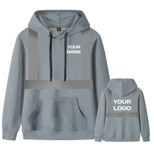 YOWESHOP Customized Hoodie for Men Sweatshirt with Reflective Strip