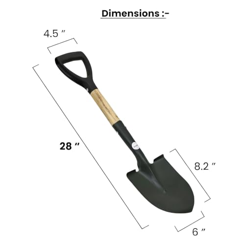 Image of BOSCO Small Multi-Purpose Shovel for Outdoor, Gardening, Engineering, Camping&Construction Rust-Resistant Steel Blade Compact&Durable Tool for Digging,Lifting,Moving Heavy Duty Shovel with D Handle