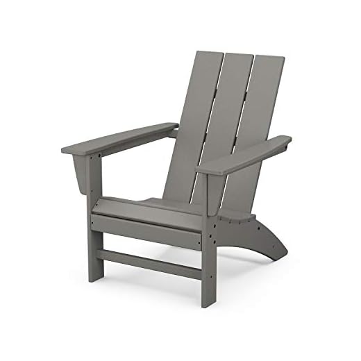 POLYWOOD AD420GY Modern Adirondack Chair, Slate Grey