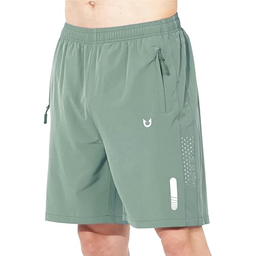 Genérico Herren-Shorts, Jogginghose, Original, mit Gürtel mit Kordelzug, Outdoor, Sport, Trainingsanzug, Herren, einfarbig, Fitness, Chinohose, Jogger, Minzgrün, 56