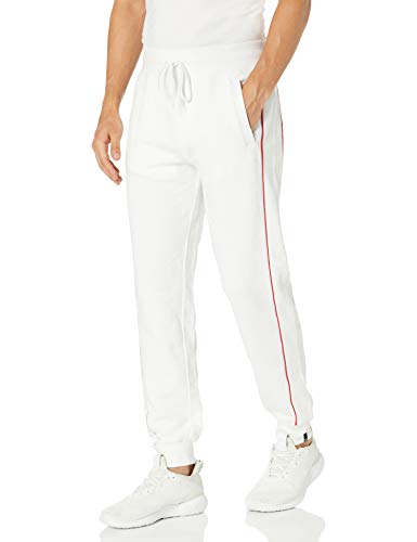 True Religion Men's Slim fit Jogger Sweatpant, White, Large