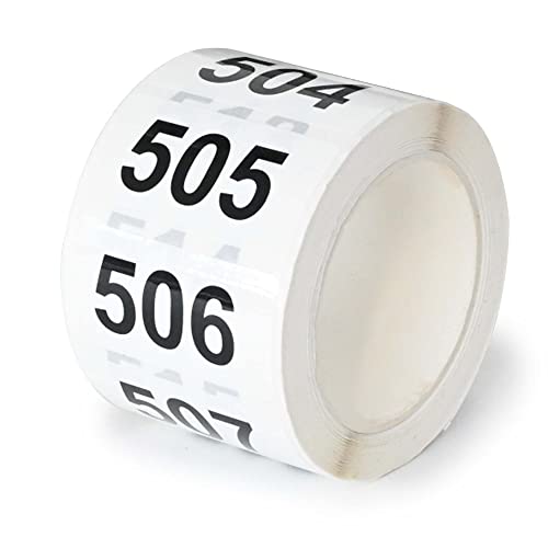 Dgbdpack Consecutively Numbered Labels, 2 X 1 Inch Self-Adhesive Vinyl Inventory Numbered Sticker (4001-4500) #TOP6