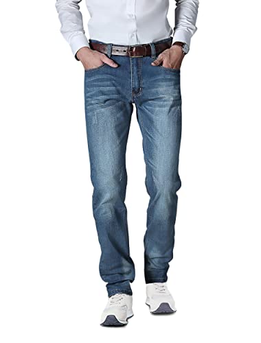 XUE-SHELF Mens Blue Stretch Skinny Jeans Slim Fit