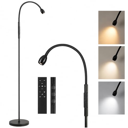 Powfloven LED Beam Reading Floor Lamp, 360&deg; Adjustable Standing Floor Lamp with Flexible Gooseneck...
