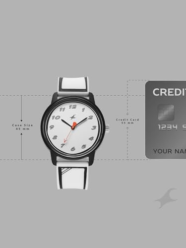 Image of Fastrack Tees Zine with Black Dial White Silicon Strap Watch for Unisex - 38145PP08W