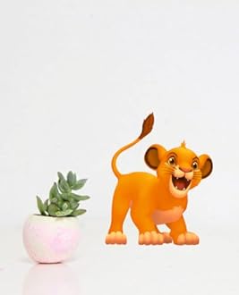 Little Lion Wall Sticker for Living Room, Kids Room, Pooja Room (Size - 39CM X 30CM)