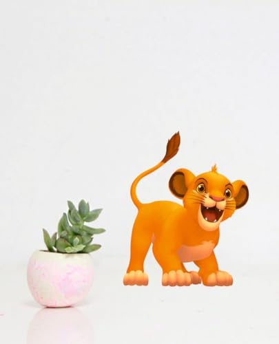 Little Lion Wall Sticker for Living Room, Kids Room, Pooja Room (Size - 39CM X 30CM)