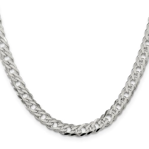 IceCarats 925 Sterling Silver 6.25mm 6 Side Double Curb Link Chain Necklace