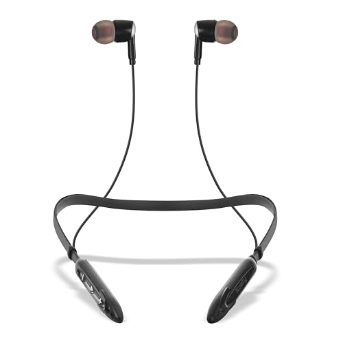 Image of Bluetooth Neckband Earphones with Mic | Crystal Clear Audio | Deep Bass, Noise Isolation, Magnetic Earbuds, Long Battery Life,Model Core NB101 for Sports & Workouts (Black)