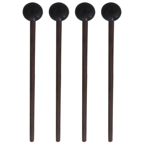 GOOHOCHY 2 Pairs Percussion Mallets with Handles Ball Drumsticks for Tongue Drum Marimba and Xylophone Performance Durable and Balanced Drumsticks for Drummers