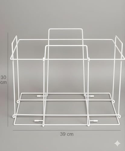 Image of Newspaper Storage Box for Home Iron Wrought Foldable Newspaper Rack Stand, Durable Powder-Coated Organizer for Home Office Library (White)