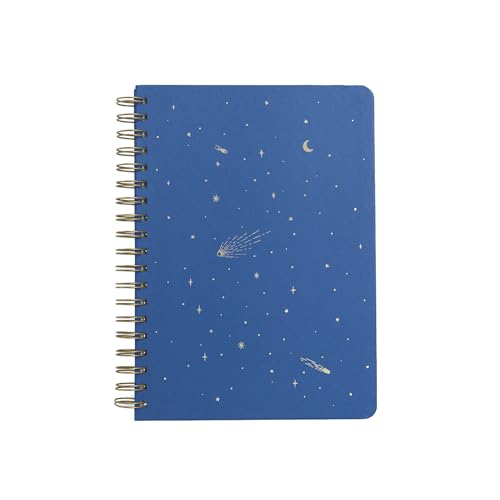 Papier Spiral Notebook - Blue, 176mm x 250mm, 180 Tearaway Pages | Quality, 22mm Brass Wire | 800gsm Textured Cover | Ideal for Journaling, Notes, Gift | Ships Next Day