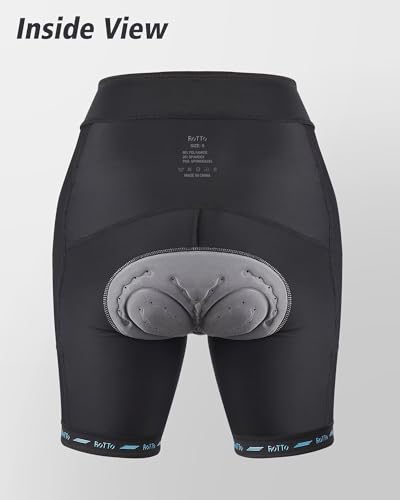 ROTTO Pantalones Cortos de Ciclismo para Mujer Acolchados con Relleno de Esponja y Gel con Bolsillos para Bicicleta Ciclismo de Carretera Montaña - imagen 3