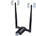 Wireless USB WiFi Adapter 1200Mbps, ELCTHUNDER USB 3.0 Wireless Network WiFi Dongle High Gain with 2 X 5dBi Antennas for PC/Desktop/Laptop/Mac, Dual Band 2.4G//300Mbps 5GHz/867Mbps, Supports Windows 1