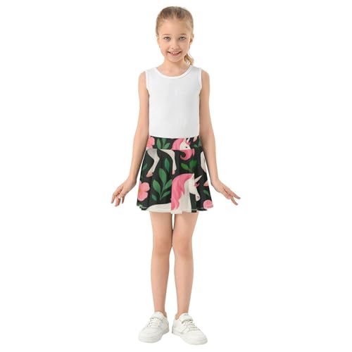 Athletic Shorts Girls Skorts Toddlers Tennis Skirts Outfit Girl Skort White Unicorns Pink Flowers 3t3