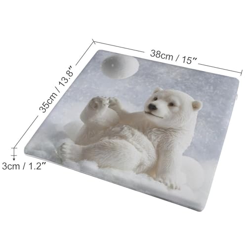 Cojín viscoelástico para silla que alivia el dolor de coxis con diseño de oso polar 3
