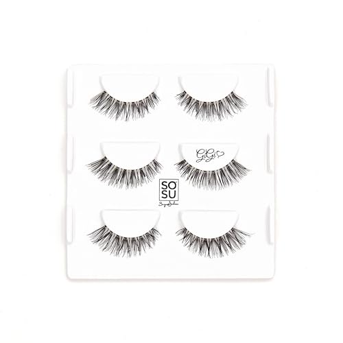SOSU Cosmetics Multipack eye Lashes Gigi for Women, 3 works of Lightweight, Natural-Looking Lashes for Volume & Curl - Image 3