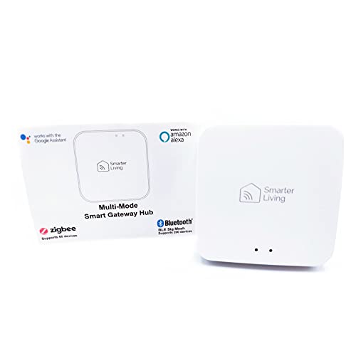 Smarter Living - ZigBee Gateway Hub (Multi-Mode) Also Supporting Bluetooth Sig Mesh (BLE), Includes Power Adapter, Compatible with Alexa and Google Home, Smart Life and Tuya Apps Smarter Living - ZigBee Gateway Hub (Multi-Mode) Also Supporting Bluetooth Sig Mesh (BLE), Includes Power Adapter, Compatible with Alexa and Google Home, Smart Life and Tuya Apps