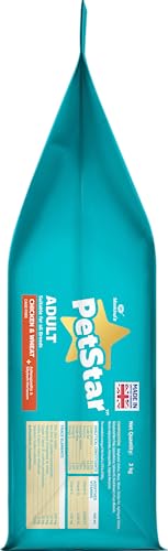 Image of Mankind Petstar Adult Dry Dog Food (High Protein) Chicken & Wheat Flavor, 3kg | Improves Muscle & Strength, Supports Immunity, Protects Liver & Kidney| Adult Dog Food