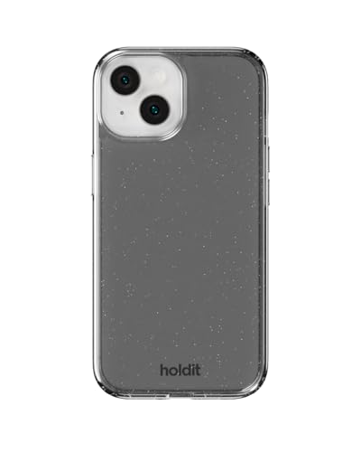 Holdit スマホケース (iPhone 16e / 15 / 14 / 13 スタイリッシュ ブラック) スマホ ケース カバー キラキラ ラメ (グリッターケース/キラキラクリアケース/ラメ/ワイヤレス充電可能/強力なグリップ) iphoneケース