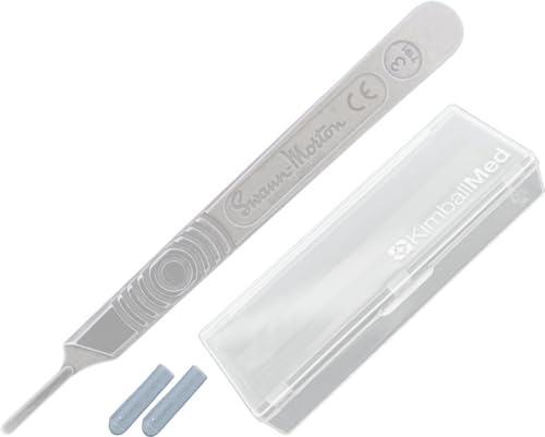 Kimball Med Scalpel Handle Swann Morton No 3 for blades 10, 10R, 11, 15, 15a Stainless Steel Blade Carry Case and 2 Scalple Handle Tip Protectors