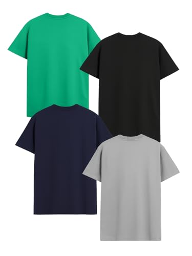 Image of LEOTUDE Mens Classic Cottonblend Half Sleeve Round Neck Printed Loose Fit Regular Casual Multicolour Combo Tshirts for Mans