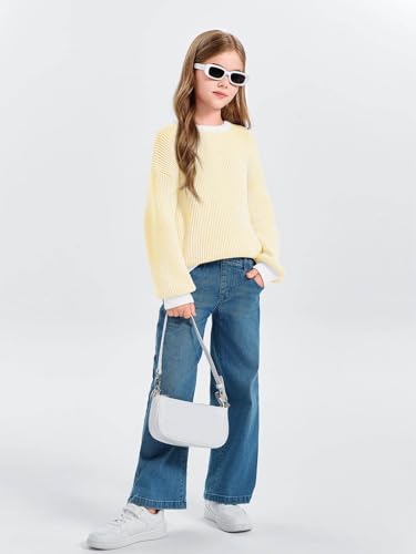 Pull rayé en chenille fille pour l'école et les sorties - 4