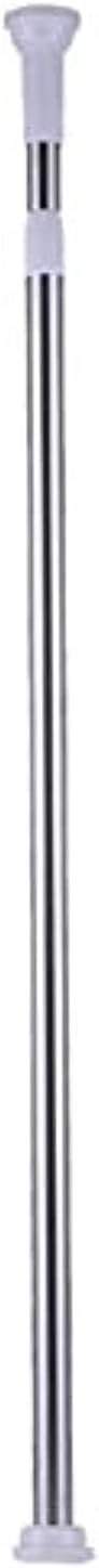 [1 Pack] Telescopic Shower Curtain Rods [140-260 CM] Shower Rod Tension, Never Rust Anti-Slip Shower Curtain Rod for Bathroom Window, Adjustable Tension Shower Curtain Rod (Silver New)