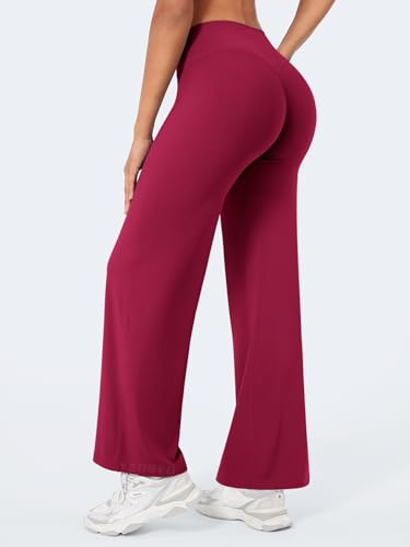 Image of YEOREO Ease Workout Leggings Womens Straight Leggings Eddiy Gym Yoga Pants | 29 inch /31.5 inch /33 inch /35 inch,No Front Seam,High Waist,Buttery,Booty Lifting,Wide Leg