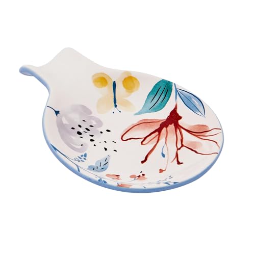 Bico Blossom Symphony Spoon Rest for Stove Top, Ceramic Spoon Holder for Kitchen Counter, Easy to Clean Coffee Spoon Rest Dishwasher Safe, Kitchen Cooking Utensil Rest for Ladles Spatula