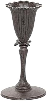 Sungmor Cast Iron Tabletop Flower Vase, Vintage Pretty Tulip Design, 8.6" Tall Decorative Centerpieces Flower Stand, Artificial Flower Arrangements Home Decor for Ceremony Birthday Holiday Event Party