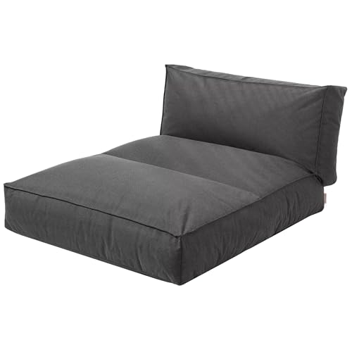 blomus Stay Outdoor Bett, 120x190 cm, Coal, Wetterfest, Wasserabweisend, UV-beständig, Hochwertige Sonnenliege mit Stahlbügel für Balkon, Garten und Pool, Premium-Boden, Keine Montage erforderlich