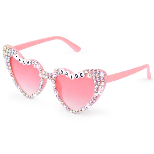 Etercycle Heart Sunglasses, Team Bride Sun Glasses, Bridesmaid Gifts Heart Glasses Bachelorette Party Wedding Accessories