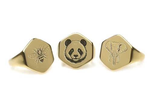 Bague signet panda gravé en or : portez un symbole de sérénité et d'art animalier