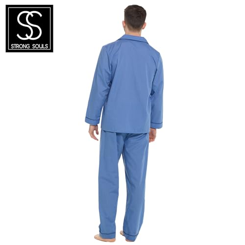 Strong Souls Mens Pyjamas Traditional 2 Piece Pjs