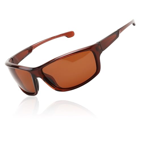 FEISEDY Fishing Sunglasses Men Women, Polarized UV400 Protection, Lightweight Wrap Around Frame B0195