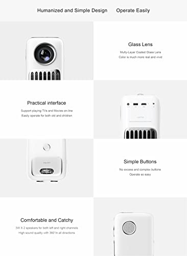 WANBO T2R Max Native 1080P 4K Supported 250 ANSI Led Smart Android 9 Projector 4D Keystone Dual WiFi 2GB 16GB Voice Remote - Image 5