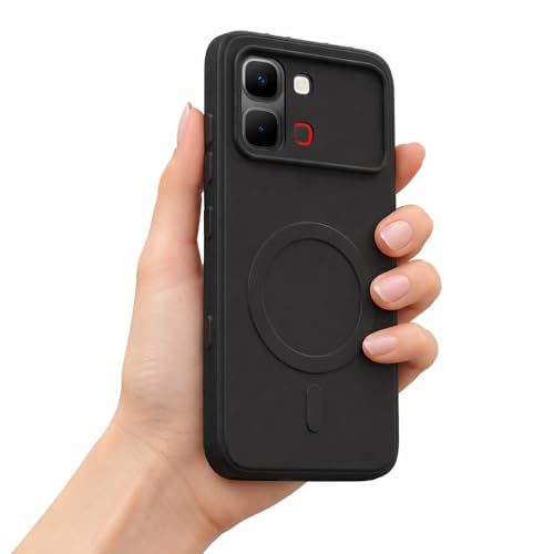 Image of Back Cover Infinix Note Edge 5G | MagFit Ring Design (Non-Magnetic) | Shockproof Case | Anti-Slip Grip | Raised Camera Edges | Slim Protective Case for Infinix Note Edge 5G (Matte Black)