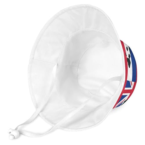 Map of Hawaii and Hawaiian FlagChildren's Bucket Hat for Boys and Girls, Breathable Summer Beach Hat54cm3