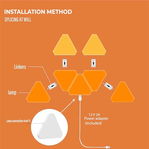 Image of Triangular Wall Light Panels - (ADD ON Pack - 2 Panels) ADD On Panels Only - No Adapter and App Controller, Compatible with Starter Kit