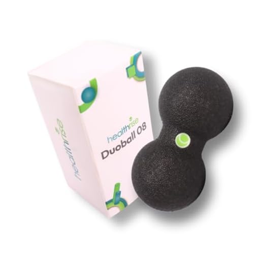 Health Duoball 8 cm | Bola de fascia para automasaje | Masaje profundo de cuello y espalda | Doble bola de masaje para líneas musculares paralelas | Fascia Duo Ball